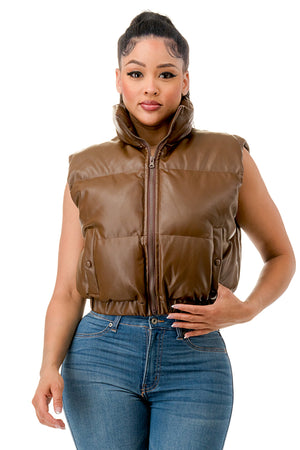 J705 - Puffer Leather Vest