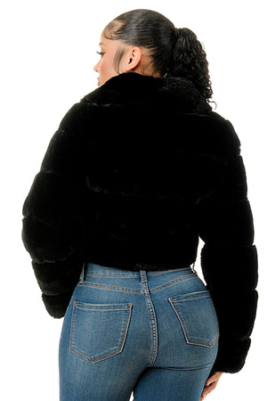 J896 - All Over Fur Collared Jacket