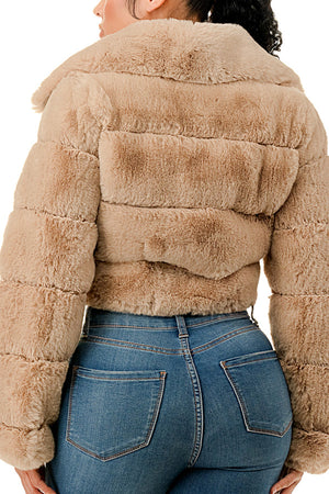 J896 - All Over Fur Collared Jacket