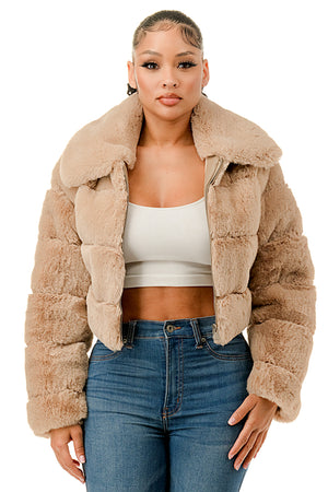 J896 - All Over Fur Collared Jacket