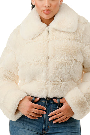 J896 - All Over Fur Collared Jacket