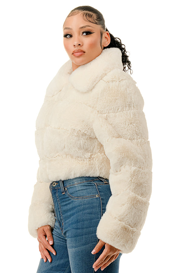 J896 - All Over Fur Collared Jacket