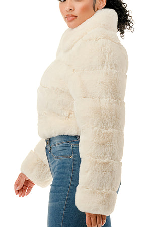 J896 - All Over Fur Collared Jacket