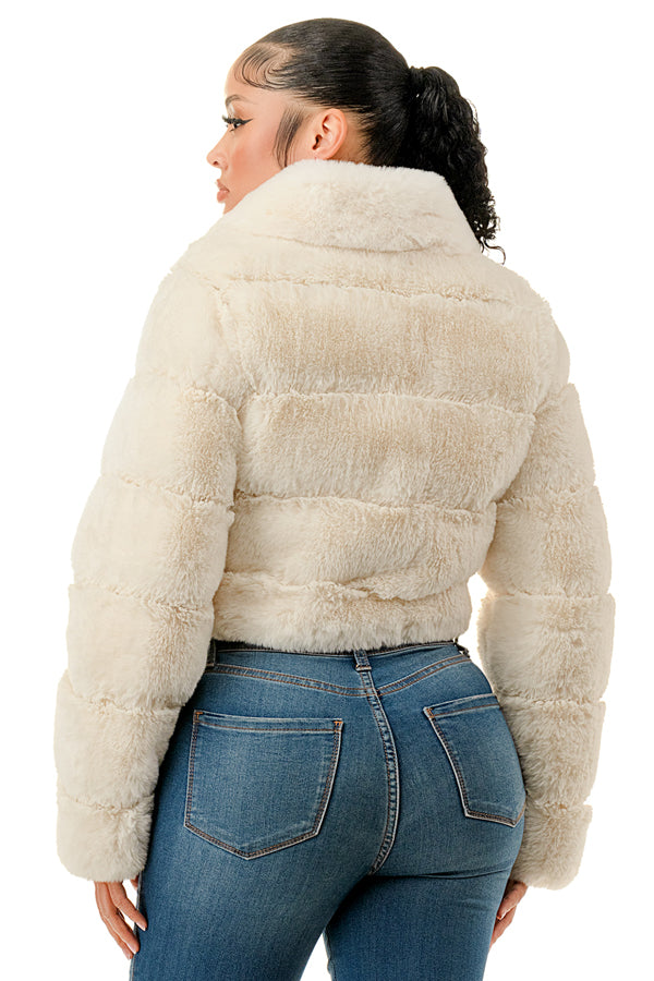 J896 - All Over Fur Collared Jacket