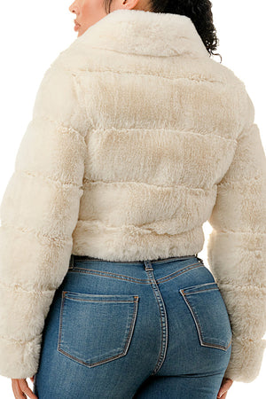 J896 - All Over Fur Collared Jacket