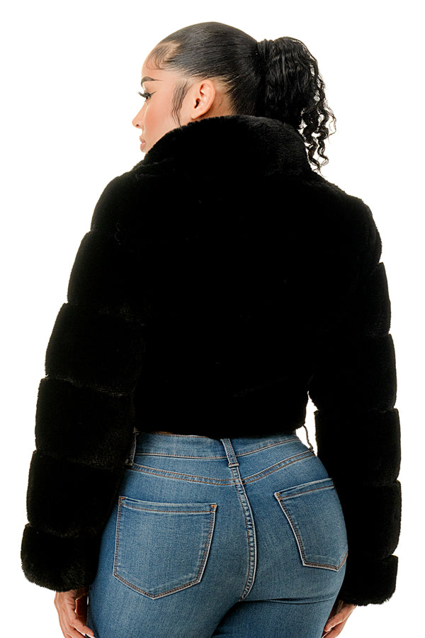 J897 - All Over Fur High Neck Jacket