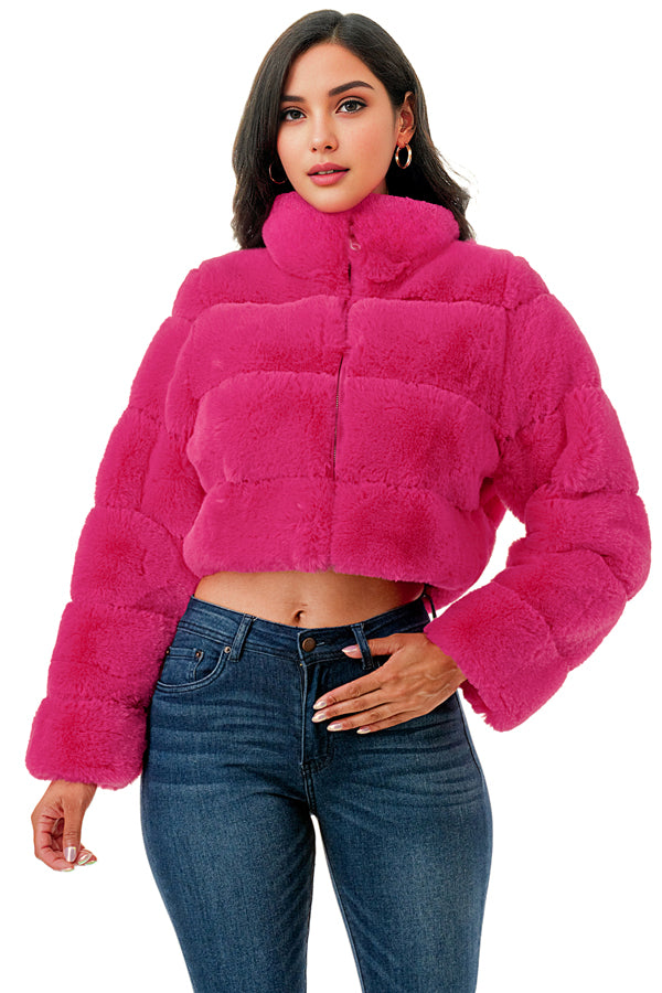 J897 - All Over Fur High Neck Jacket