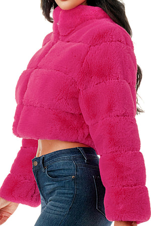 J897 - All Over Fur High Neck Jacket