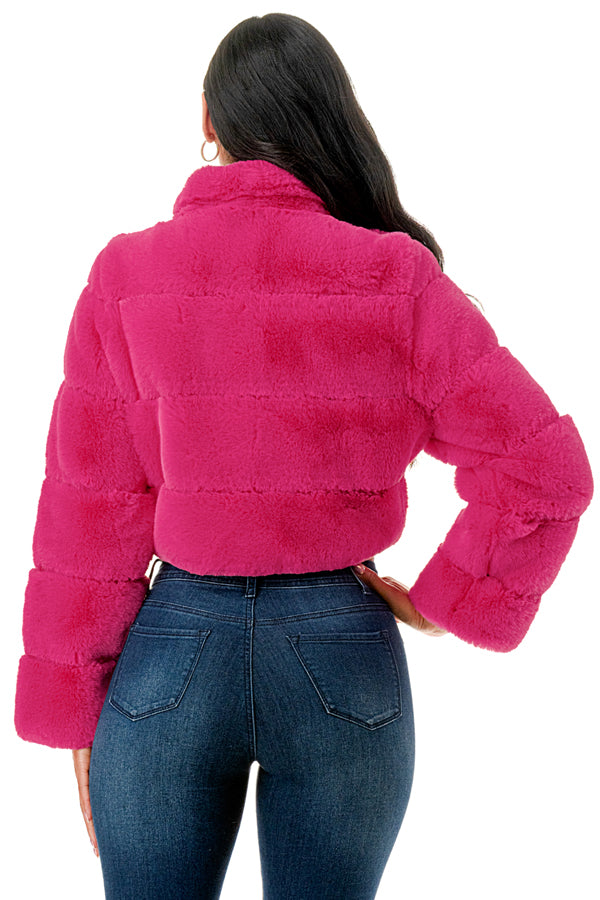 J897 - All Over Fur High Neck Jacket