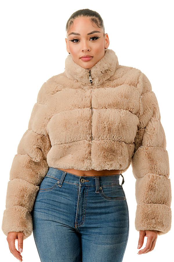 J897 - All Over Fur High Neck Jacket