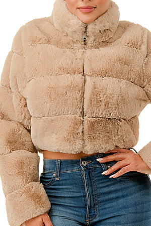 J897 - All Over Fur High Neck Jacket