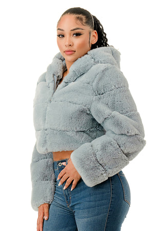 J898 - All Over Fur Hoodie Jacket