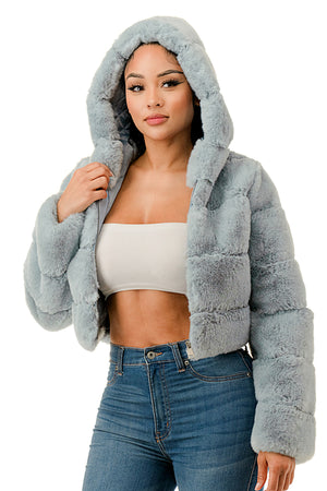 J898 - All Over Fur Hoodie Jacket