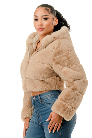 J898 - All Over Fur Hoodie Jacket