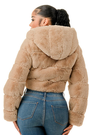 J898 - All Over Fur Hoodie Jacket