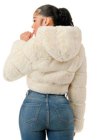 J898 - All Over Fur Hoodie Jacket