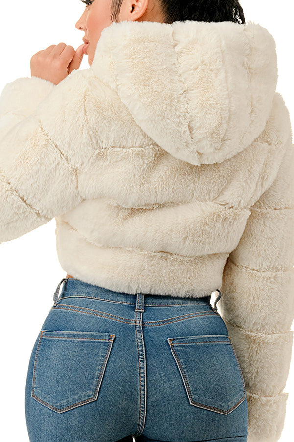 J898 - All Over Fur Hoodie Jacket