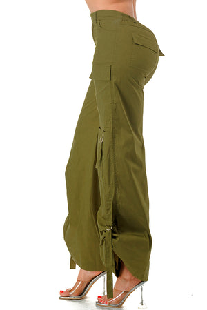 P2264 - Adjustable Wide Leg Cargo Pant