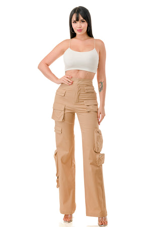 P2360 - Stretchy Twill Cargo Pants with Multiple Pockets