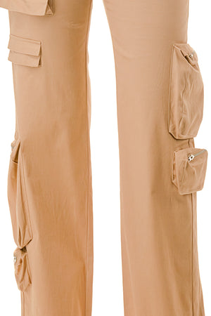 P2360 - Stretchy Twill Cargo Pants with Multiple Pockets