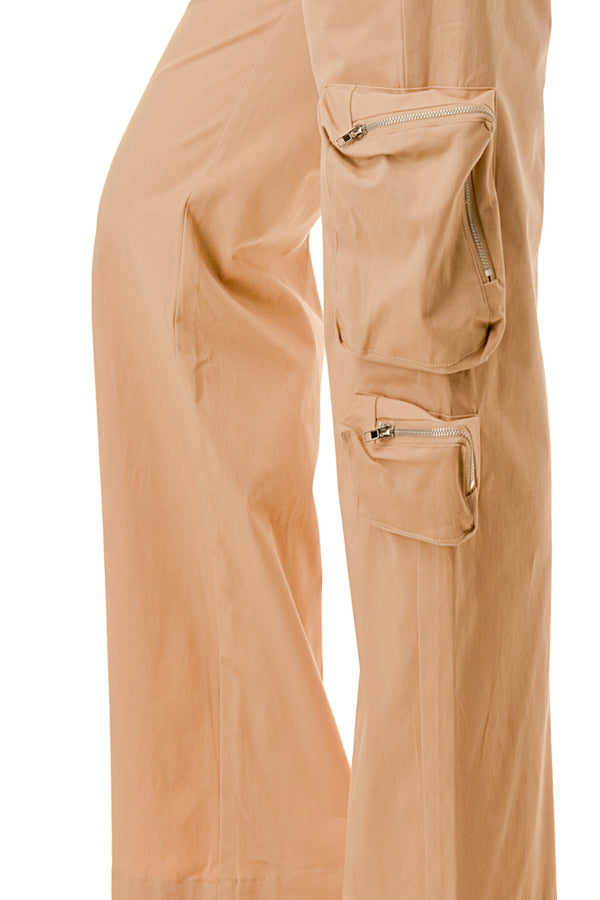 P2360 - Stretchy Twill Cargo Pants with Multiple Pockets