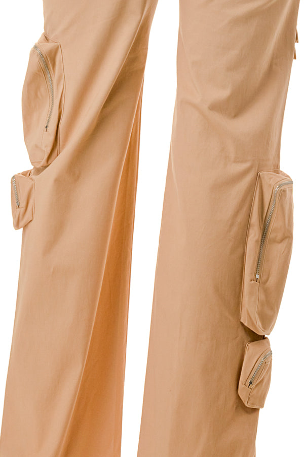 P2360 - Stretchy Twill Cargo Pants with Multiple Pockets