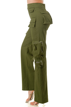 P2360 - Stretchy Twill Cargo Pants with Multiple Pockets