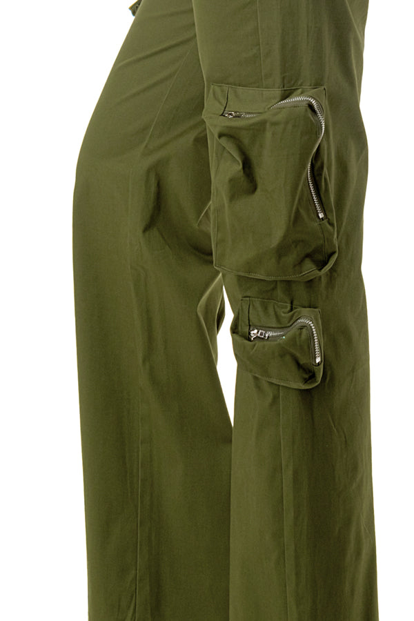 P2360 - Stretchy Twill Cargo Pants with Multiple Pockets