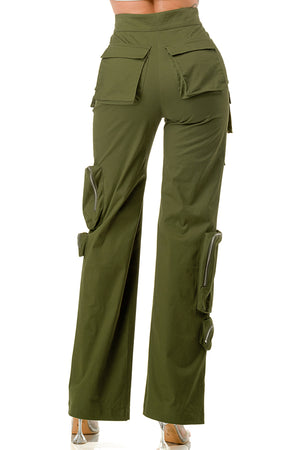 P2360 - Stretchy Twill Cargo Pants with Multiple Pockets