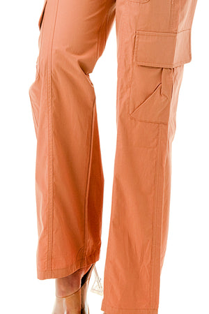 P2374 - Woven Waist Tie Cargo Pants