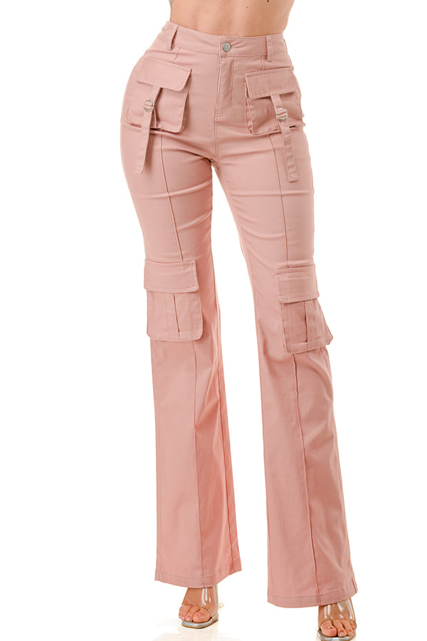 P2412 - Twill Cargo Flare Pants