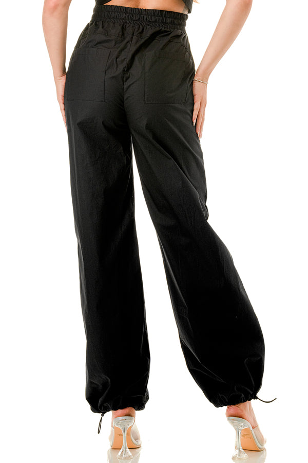 RJ1275 - Woven Cargo Pocketed Jumpsuit