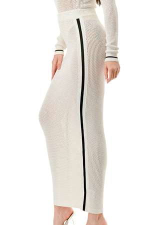 SW3661-Long Sleeve Bodysuit and Midi Skirt Set