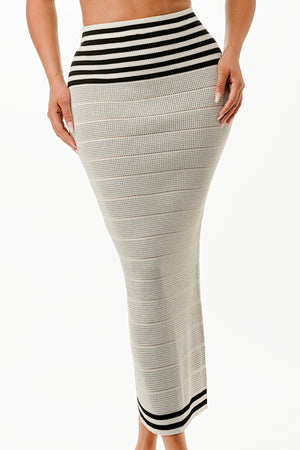 SW3685-Criss Cross Crop Top and Matching Skirt Mesh Set