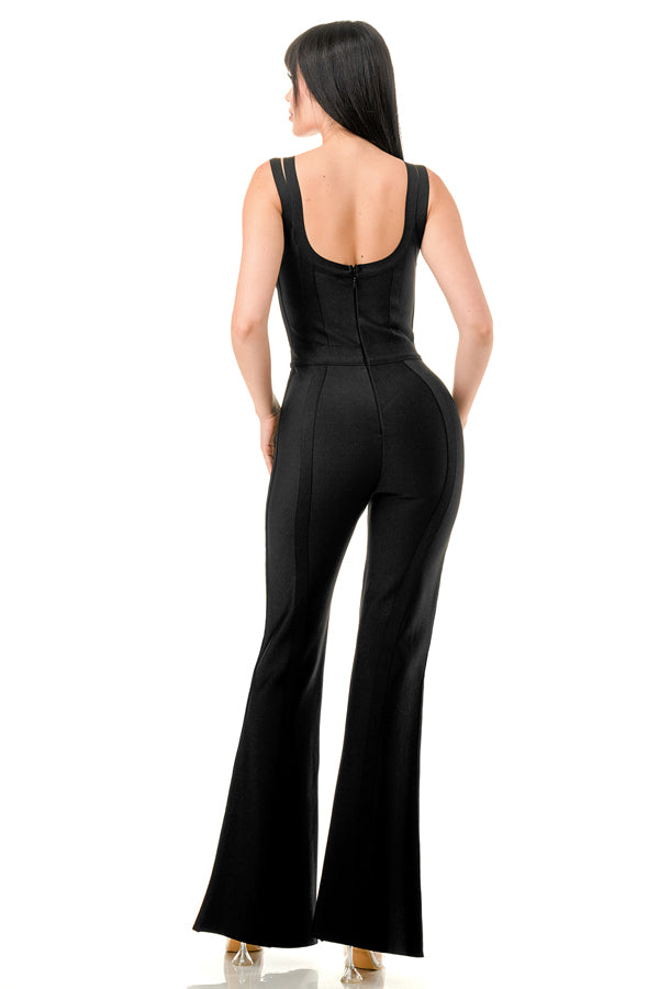 TS-431-Bandage Jumpsuit with Flare