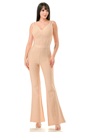TS-431-Bandage Jumpsuit with Flare