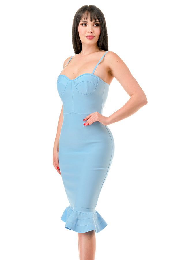 TS-458 - Bandage Midi Bodycon Mermaid Dress