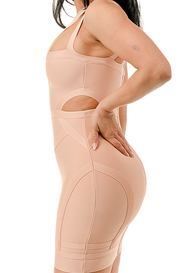 TS-489-Bandage Bodycon Mini Dress with Cut Out Details