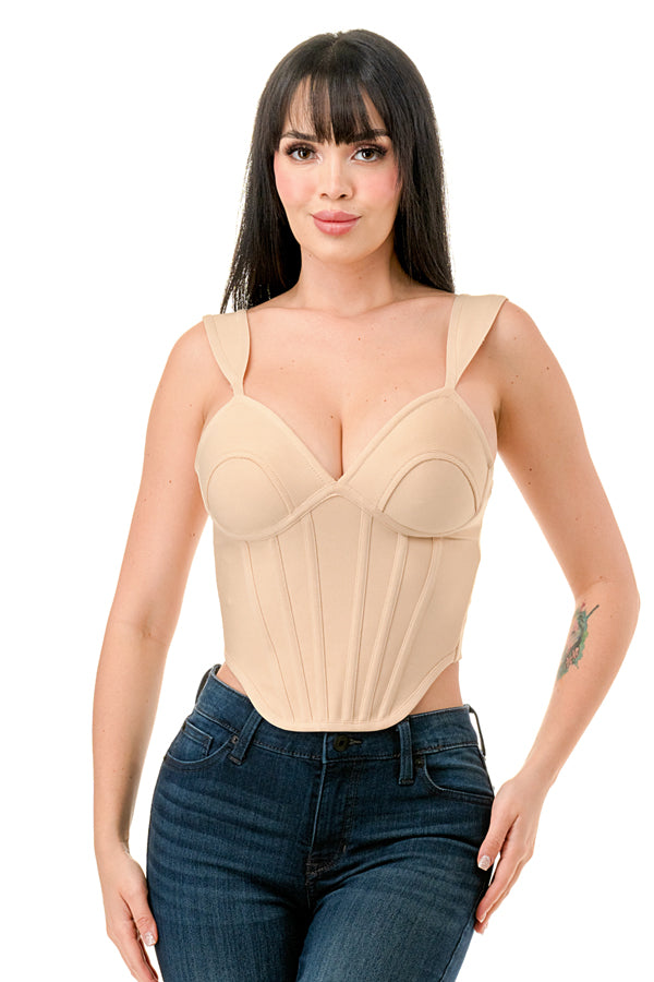 TS-487-Bandage Crop Top with Think Straps