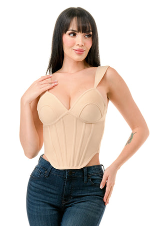 TS-487 - Bandage Crop Top with Think Straps