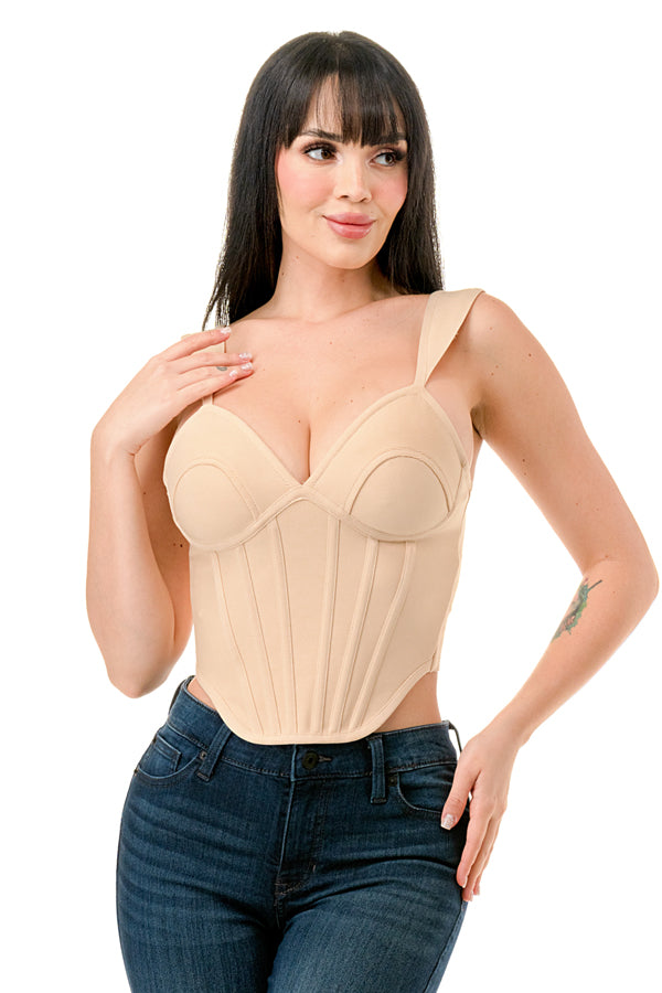 TS-487-Bandage Crop Top with Think Straps