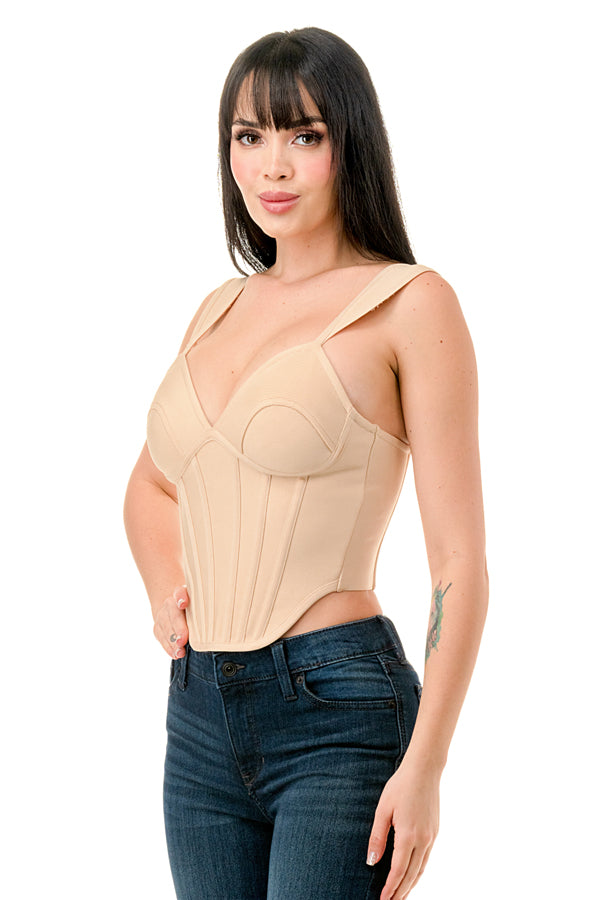 TS-487 - Bandage Crop Top with Think Straps