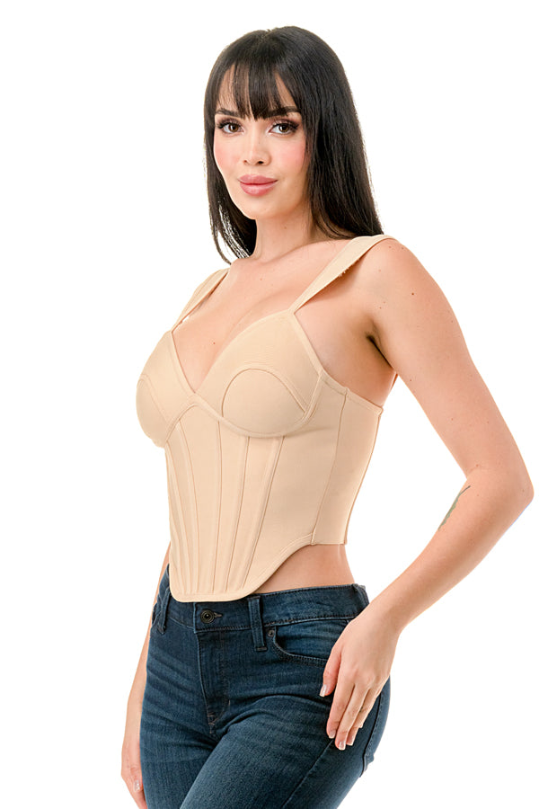 TS-487-Bandage Crop Top with Think Straps