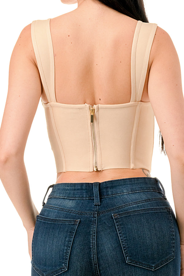 TS-487 - Bandage Crop Top with Think Straps