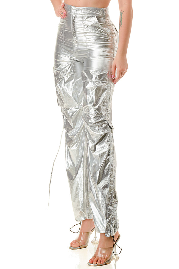 P2426 Woven Metallic Pants