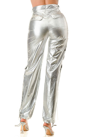 P2426 Woven Metallic Pants