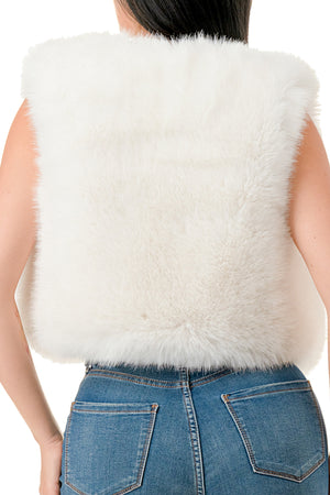 J726 - Open Front Faux Fur Vest