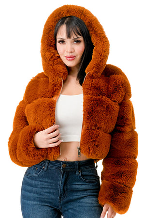 J750 - All Over Fur Zip Up Hoodie Jacket