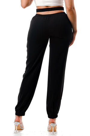 P2059 - High Rise Cut Out Waistband Pants