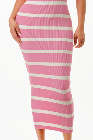 SW3730 - Short Sleeve Striped Maxi Dress